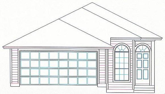 House Plan 53118 with 3 Beds, 2 Baths, 2 Car Garage Elevation