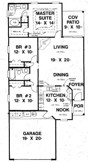House Plan 53126 - with 1343 Sq Ft, 3 Bed, 2 Bath | COOLhouseplans.com