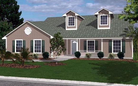 House Plan 53144 with 3 Beds, 2 Baths, 2 Car Garage Elevation