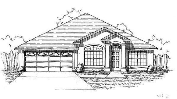 House Plan 53178 with 3 Beds, 2 Baths, 2 Car Garage Elevation