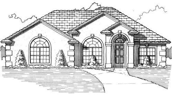 House Plan 53193 with 3 Beds, 2 Baths, 2 Car Garage Elevation