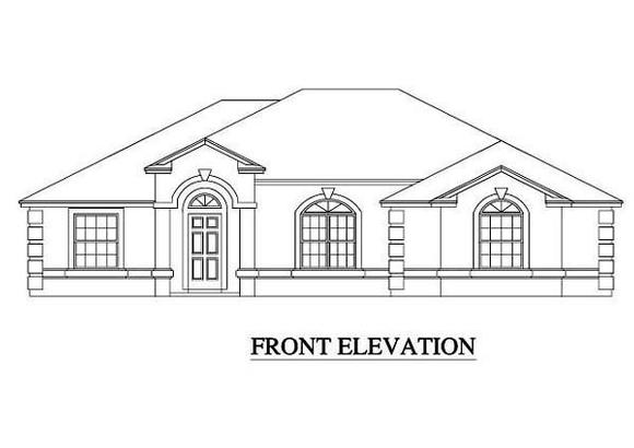 House Plan 53206 with 3 Beds, 2 Baths, 2 Car Garage Elevation