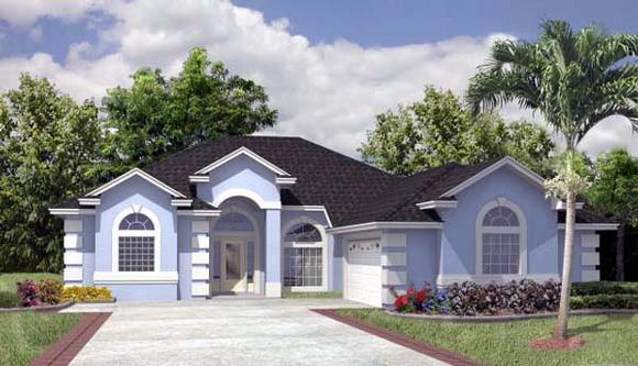 House Plan 53242 with 3 Beds, 2 Baths, 2 Car Garage Elevation