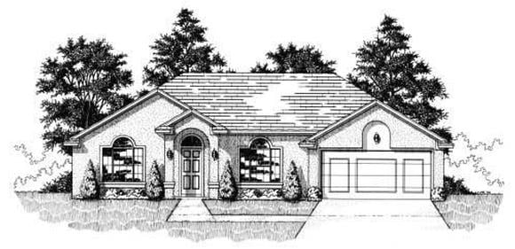 House Plan 53249 with 3 Beds, 2 Baths, 2 Car Garage Elevation