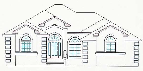 House Plan 53287 with 3 Beds, 2 Baths, 2 Car Garage Elevation