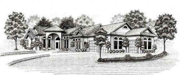 House Plan 53473 with 3 Beds, 3 Baths, 2 Car Garage Elevation