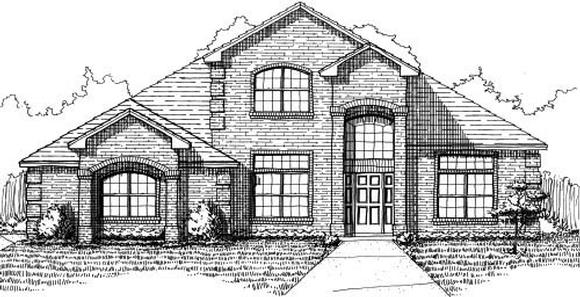 House Plan 53503 with 4 Beds, 4 Baths, 2 Car Garage Elevation