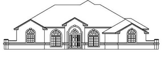 House Plan 53515 with 4 Beds, 3 Baths, 2 Car Garage Elevation