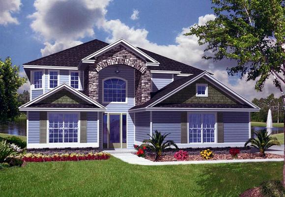 House Plan 53556 with 5 Beds, 5 Baths, 2 Car Garage Elevation