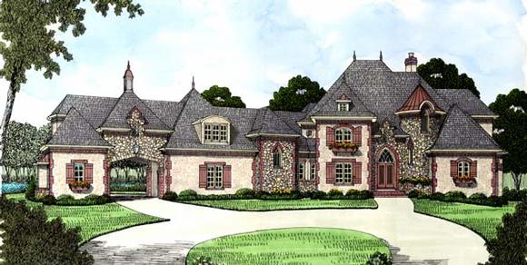 Country, European House Plan 53744 with 4 Beds, 5 Baths, 3 Car Garage Elevation