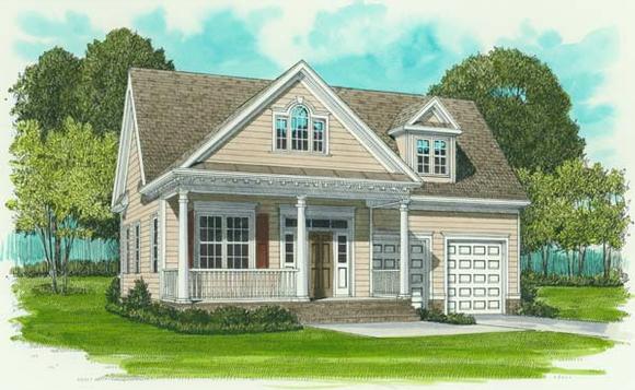 Colonial, Farmhouse House Plan 53755 with 3 Beds, 2 Baths, 2 Car Garage Elevation