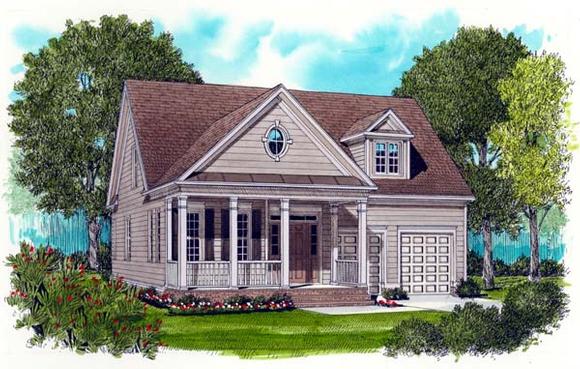 Colonial, Farmhouse House Plan 53761 with 3 Beds, 3 Baths, 2 Car Garage Elevation