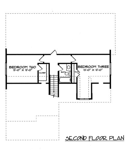 Farmhouse, Victorian House Plan 53762 with 3 Beds, 3 Baths, 2 Car Garage Second Level Plan