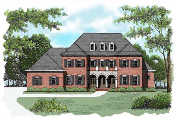 Colonial House Plan 53770 with 4 Beds, 4 Baths, 3 Car Garage Elevation