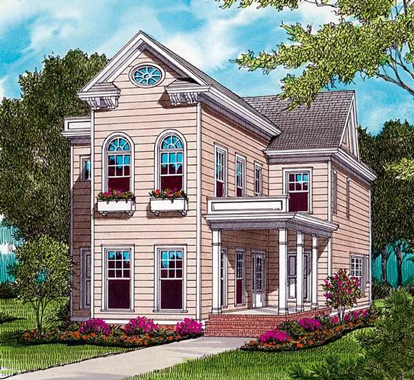 Colonial, Farmhouse House Plan 53795 with 3 Beds, 3 Baths, 2 Car Garage Elevation
