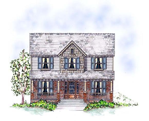 Country, Southern, Traditional House Plan 53903 with 3 Beds, 3 Baths, 2 Car Garage Elevation