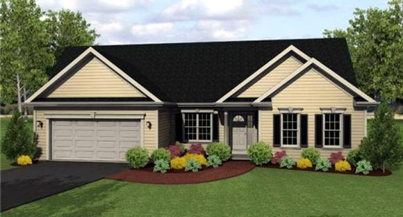 Ranch House Plan 54002 with 3 Beds, 3 Baths, 2 Car Garage Elevation