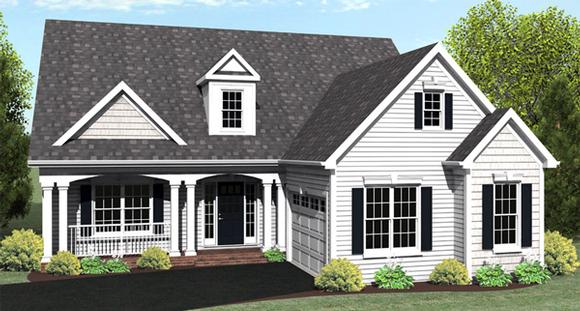 Ranch House Plan 54010 with 3 Beds, 2 Baths, 2 Car Garage Elevation