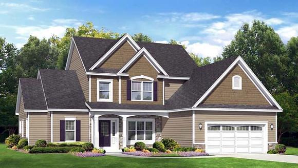 Cape Cod House Plan 54013 with 3 Beds, 3 Baths, 2 Car Garage Elevation