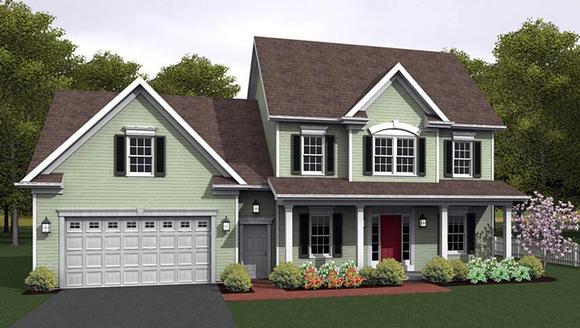 Traditional House Plan 54035 with 3 Beds, 3 Baths, 2 Car Garage Elevation