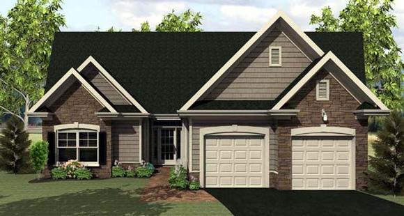 House Plan 54070 with 3 Beds, 2 Baths, 2 Car Garage Elevation