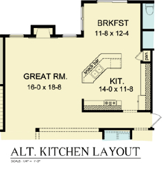 Ranch Traditional Alternate Level One of Plan 54092