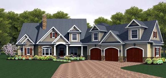 House Plan 54094 with 4 Beds, 4 Baths, 3 Car Garage Elevation