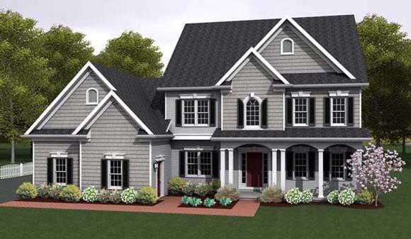 House Plan 54096 with 4 Beds, 3 Baths, 3 Car Garage Elevation