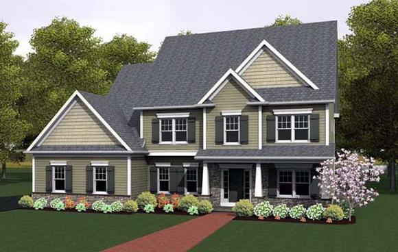 House Plan 54097 with 4 Beds, 3 Baths, 2 Car Garage Elevation