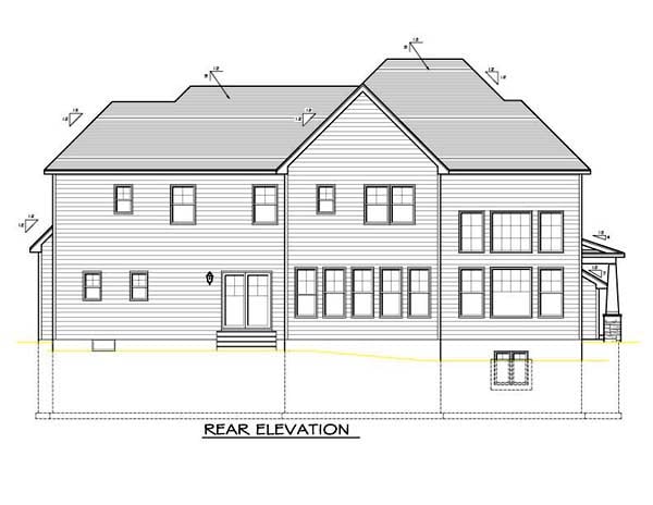  Rear Elevation of Plan 54104