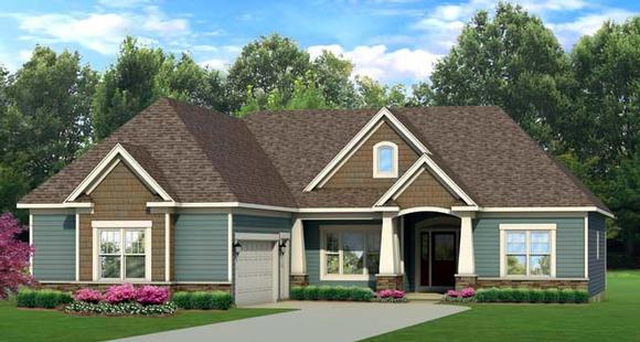 Ranch House Plan 54119 with 3 Beds, 3 Baths, 2 Car Garage Elevation