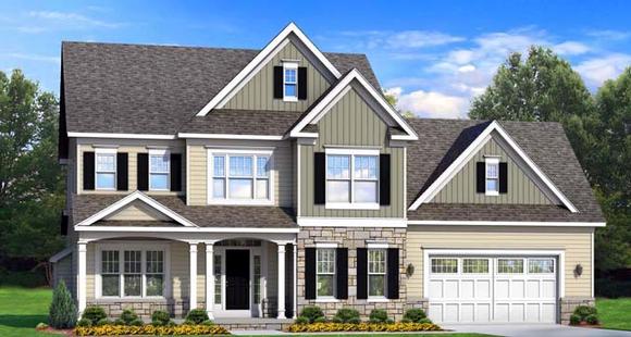 Traditional House Plan 54127 with 4 Beds, 3 Baths, 2 Car Garage Elevation
