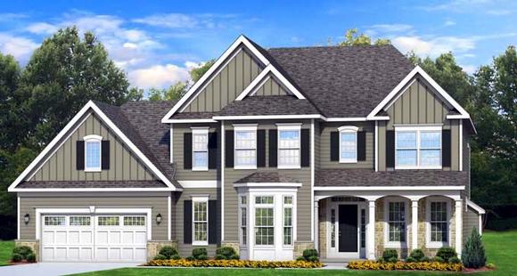 Traditional House Plan 54138 with 4 Beds, 3 Baths, 2 Car Garage Elevation