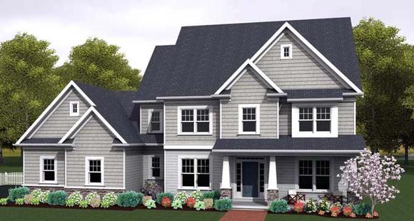 Traditional House Plan 54139 with 4 Beds, 3 Baths, 3 Car Garage Elevation