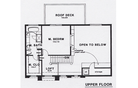 Mediterranean House Plan 54610 with 3 Beds, 2.5 Baths, 2 Car Garage Second Level Plan