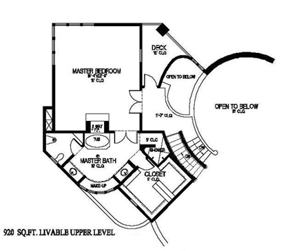 Contemporary House Plan 54710 with 4 Beds, 3 Baths, 3 Car Garage Second Level Plan