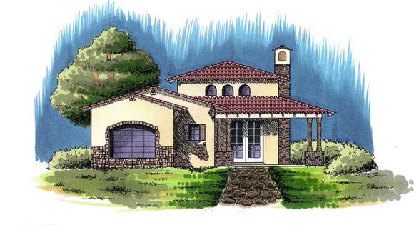 House Plan 54723 with 1 Beds, 1 Baths Elevation