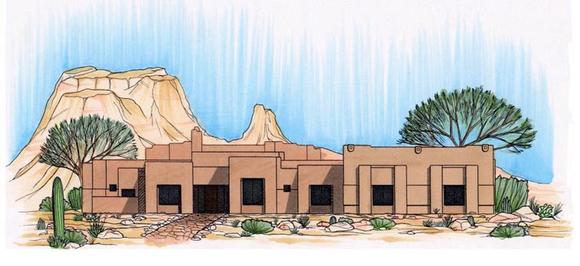 House Plan 54732 with 3 Beds, 3 Baths, 3 Car Garage Elevation