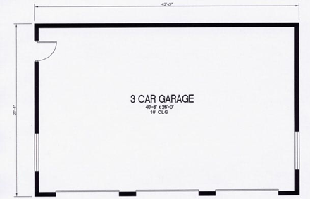 3 Car Garage Plan 54768 First Level Plan