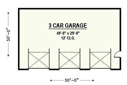 3 Car Garage Plan 54774 First Level Plan