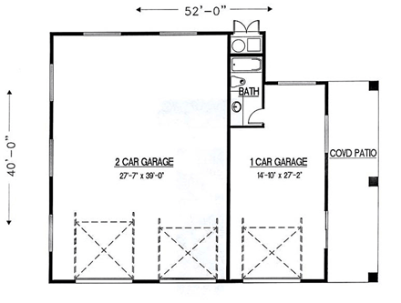 3 Car Garage Plan 54779 First Level Plan