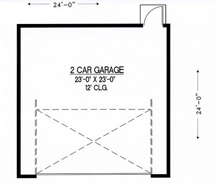 2 Car Garage Plan 54790 First Level Plan