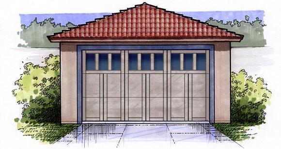 2 Car Garage Plan 54790 Elevation