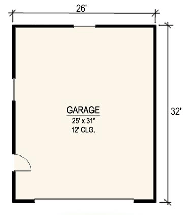 2 Car Garage Plan 54794 Level One