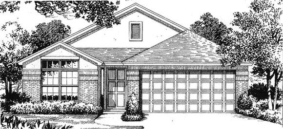 Traditional House Plan 54841 with 2 Beds, 2 Baths, 2 Car Garage Elevation