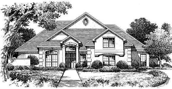 Florida House Plan 54847 with 3 Beds, 3 Baths, 3 Car Garage Elevation