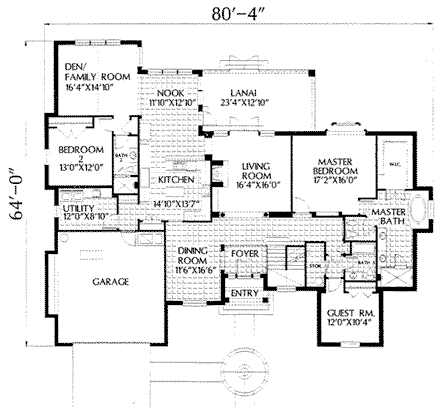 House Plan 54857 - Mediterranean Style with 4252 Sq Ft, 4 Bed, 4