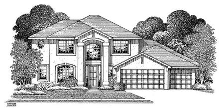 Mediterranean Elevation of Plan 54908