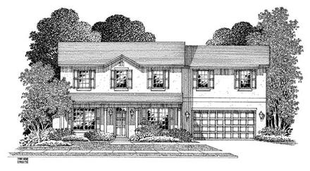 Country Elevation of Plan 54911