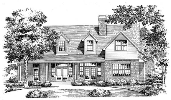 Country House Plan 54912 with 3 Beds, 3 Baths, 2 Car Garage Elevation